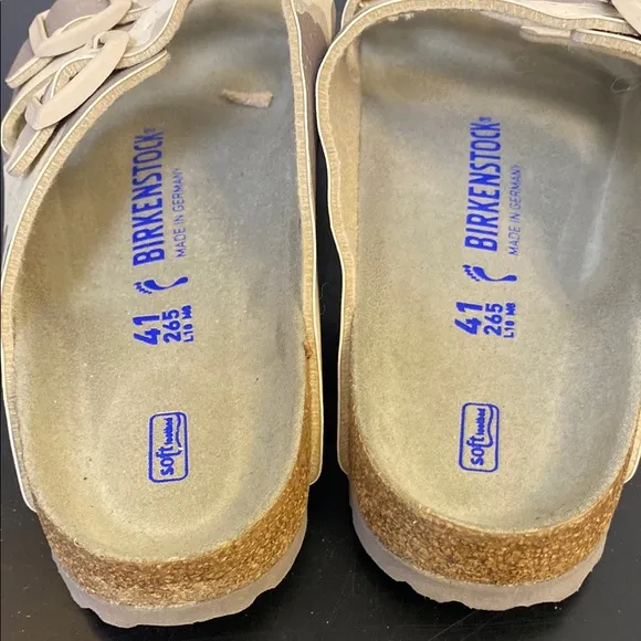 Birkenstock Tan and Cream Sandals with Adjustable Buckles