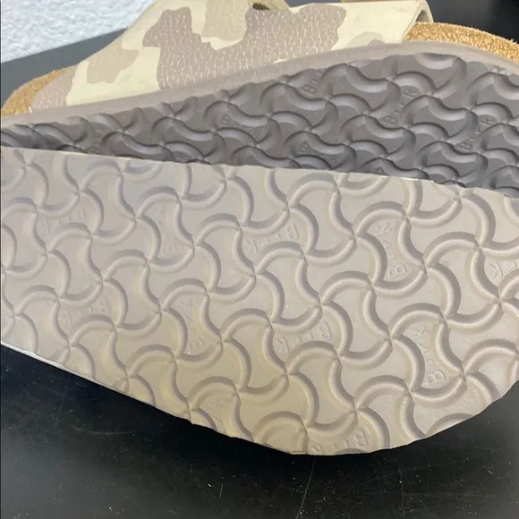 Birkenstock Tan and Cream Sandals with Adjustable Buckles