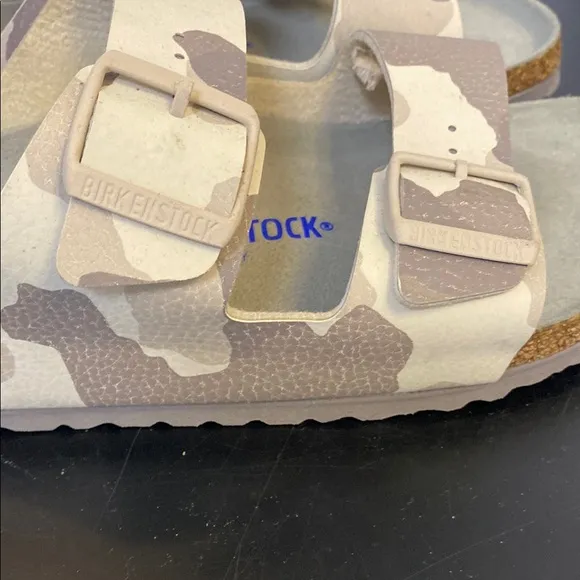 Birkenstock Tan and Cream Sandals with Adjustable Buckles