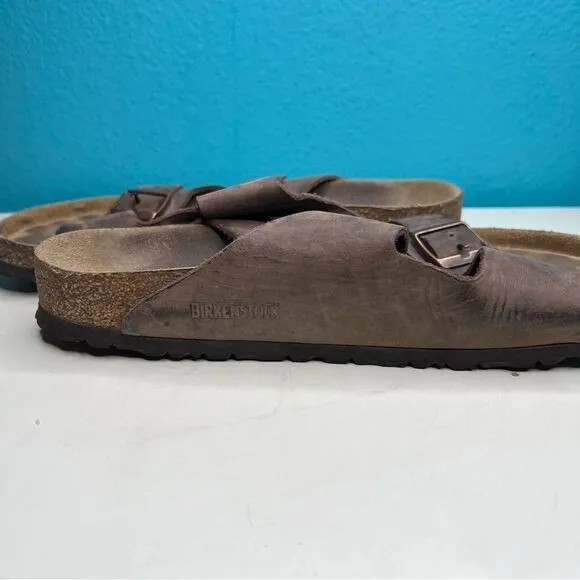 Birkenstock Arizona Sandals Brown leather Brown Leather Sandals with Buckles