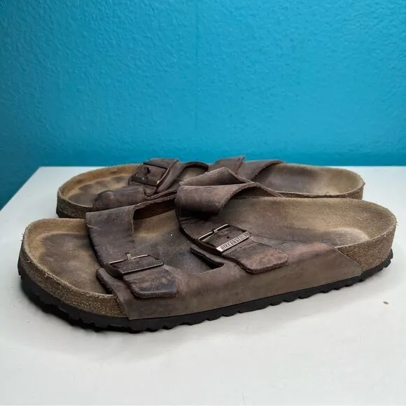Birkenstock Arizona Sandals Brown leather Brown Leather Sandals with Buckles