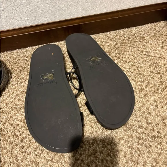 Black Strappy Slide Sandals