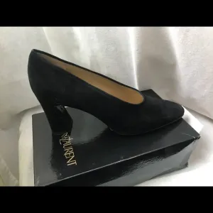 Black suede Yves Saint Laurent shoes