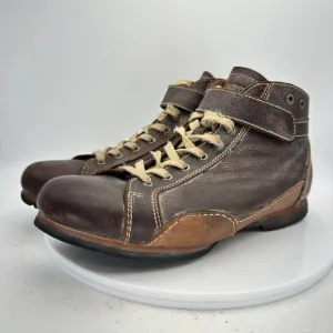 Blackstone Men's Premium Leather KM02 Black Sneakers Mid Lace Up Shoes size 10
