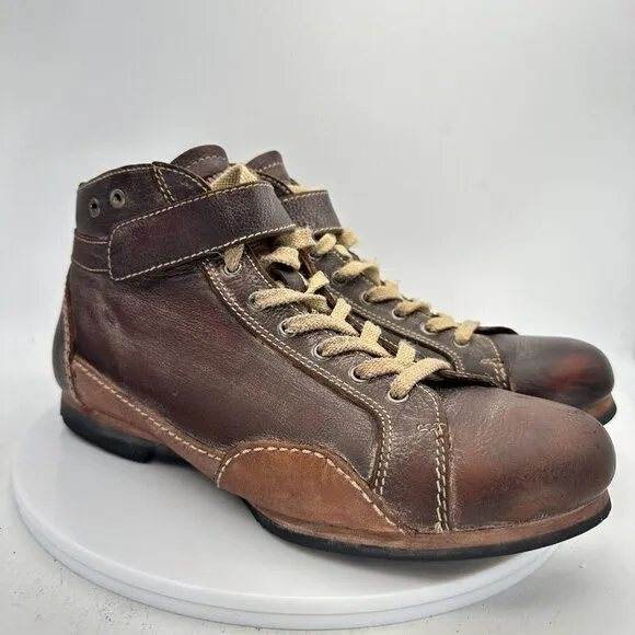 Blackstone Men's Premium Leather KM02 Black Sneakers Mid Lace Up Shoes size 10