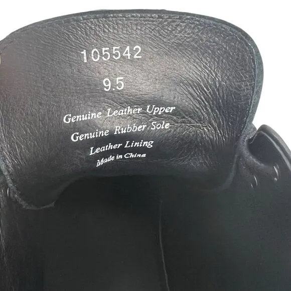 Bloomingdale’s The Men’s Store Black Leather Ankle Dress Shoes Boots Size 9.5