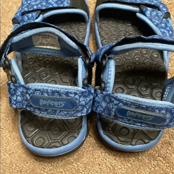 Blue and Black Rafters Size 7 Sport Sandals with Ankle Strap