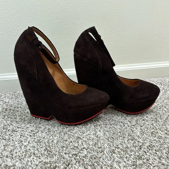 ✨🆕BNWOB!!L.A.M.B Gwen Stefani Havana Suede Wedges Size 8!NEVER WORN!✨