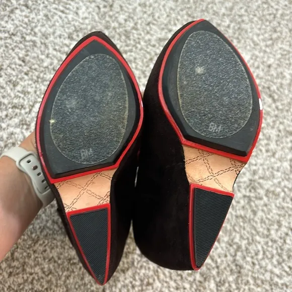 ✨🆕BNWOB!!L.A.M.B Gwen Stefani Havana Suede Wedges Size 8!NEVER WORN!✨