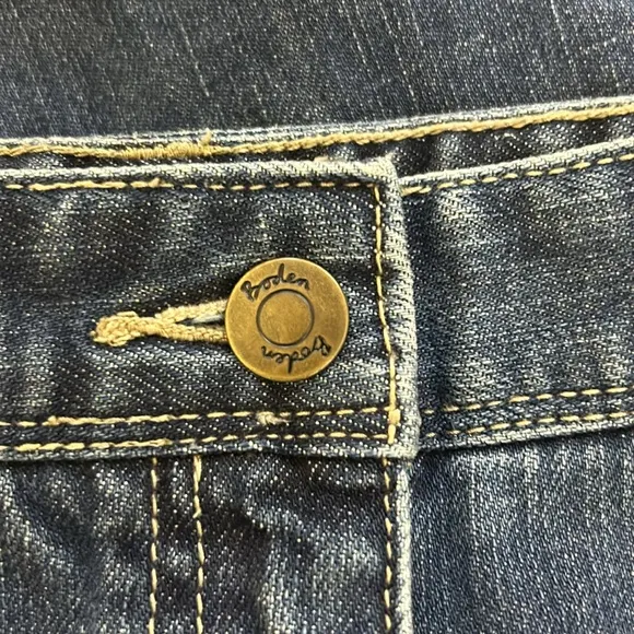 Boden Anthropologie Denim Skirt Five Pocket Jean Skirt Whiskers Blue 10R