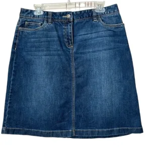 Boden Anthropologie Denim Skirt Five Pocket Jean Skirt Whiskers Blue 10R