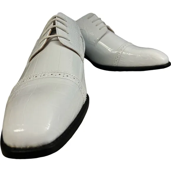 Bolano Mens Exotic EEL Skin &amp; Lizard Skin Print Cap Toe Oxford Dress Size 13 NEW