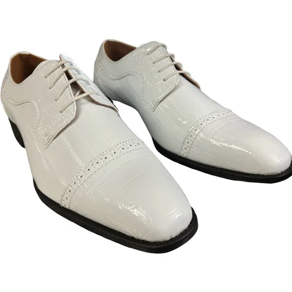 Bolano Mens Exotic EEL Skin &amp; Lizard Skin Print Cap Toe Oxford Dress Size 13 NEW