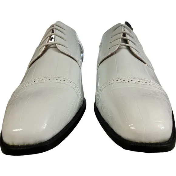 Bolano Mens Exotic EEL Skin &amp; Lizard Skin Print Cap Toe Oxford Dress Size 13 NEW