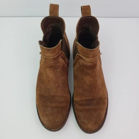Born Womens Size 7 Brown Leather Suede Pull On Ankle Bootie Boots Shoes