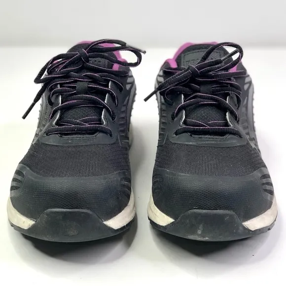 Brahma steel toed sneakers work shoes black ombre with purple 9.5