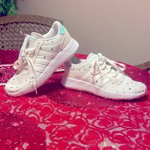 Brand New Adidas Girl's Lite Racer K Sneakers Running Shoes Polka Dot
