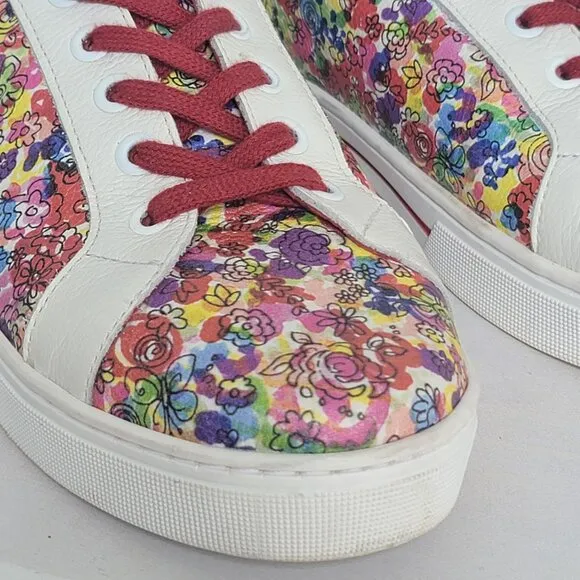 Brighton Blooms Women Multicolor Colorful Flowers Sneakers Shoes Size 9M