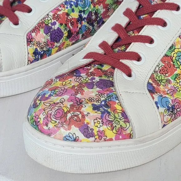 Brighton Blooms Women Multicolor Colorful Flowers Sneakers Shoes Size 9M