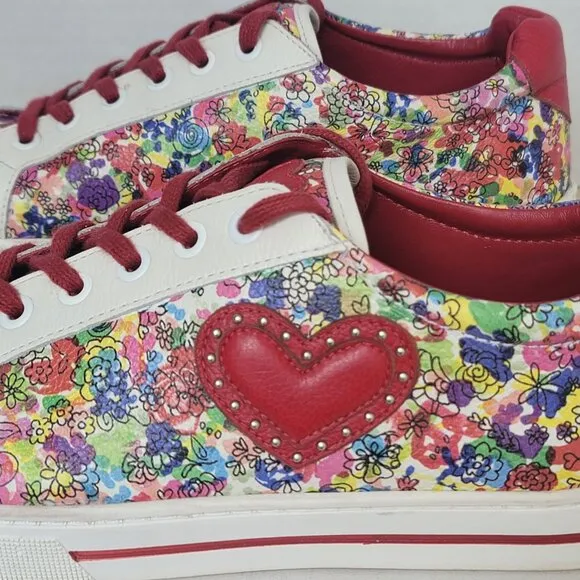 Brighton Blooms Women Multicolor Colorful Flowers Sneakers Shoes Size 9M