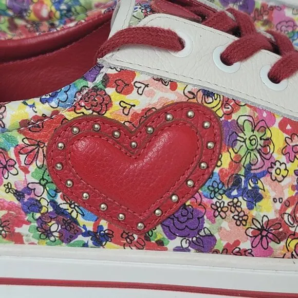 Brighton Blooms Women Multicolor Colorful Flowers Sneakers Shoes Size 9M