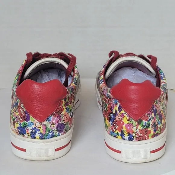 Brighton Blooms Women Multicolor Colorful Flowers Sneakers Shoes Size 9M