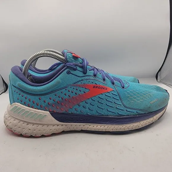 Brooks Adrenaline GTS 21 Womens 10 Blue Running Athletic Shoes 1203291B408