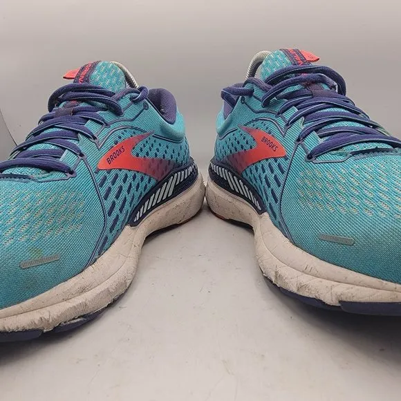 Brooks Adrenaline GTS 21 Womens 10 Blue Running Athletic Shoes 1203291B408