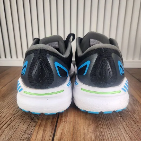 Brooks Adrenaline GTS 23 Mens Sz 9.5 Black Neon Running Shoes 1103911D006 *READ*