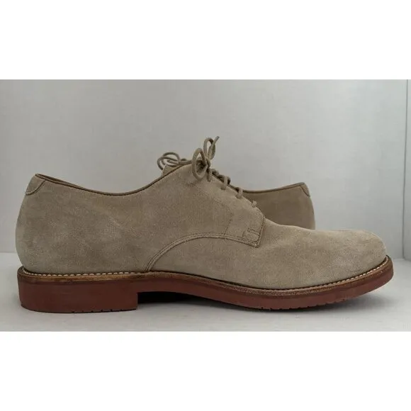 Brooks Brothers Men's Suede Shoes Size 13D Tan Goodyear Welt Construction Lace