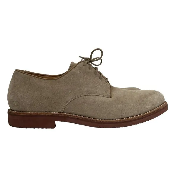 Brooks Brothers Men's Suede Shoes Size 13D Tan Goodyear Welt Construction Lace