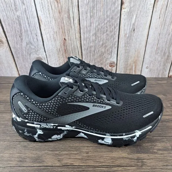 Brooks Ghost 14 Running Shoes Men's Sz 9 Black Gray Camo (VGC)