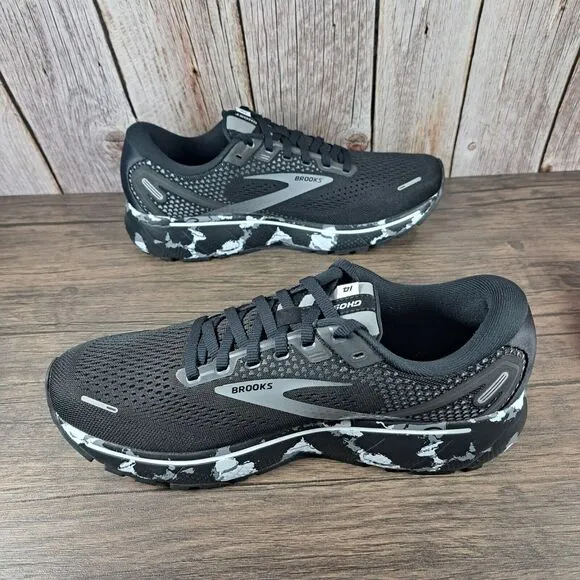 Brooks Ghost 14 Running Shoes Men's Sz 9 Black Gray Camo (VGC)