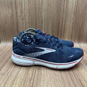 Brooks Ghost 15 Neutral Running Shoes Titan White Peacoat Patriotic USA Size 9 D