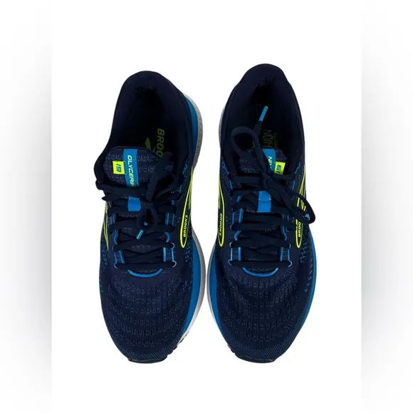 Brooks Glycerin GTS 19 Running Shoes Men’s Size 10.5 Nightlife Green Navy Blue