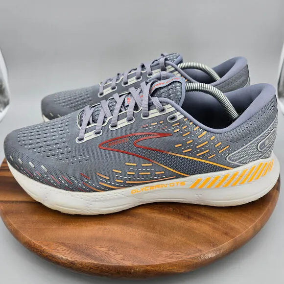 Brooks Glycerin GTS 20 Shoes Men's 12.5 D Gray Orange Running Athletic Sneakers