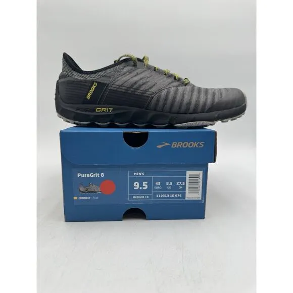 Brooks PUREGRIT 8 Men's NEW Athletic Sneaker Grey US Size 9.5 Medium NIB