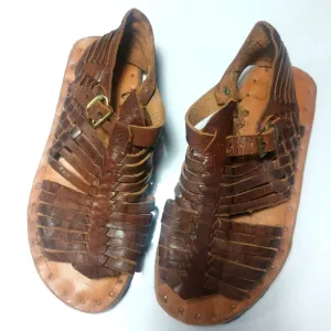 Brown Leather Sandals with Buckle  8.5-9