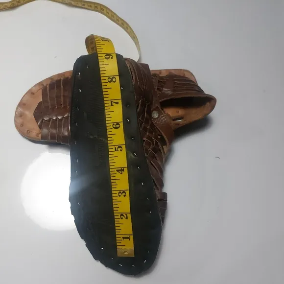Brown Leather Sandals with Buckle  8.5-9