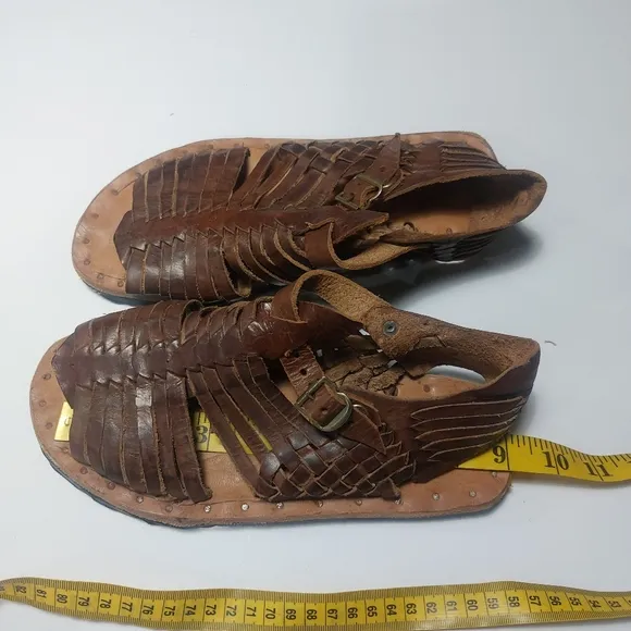 Brown Leather Sandals with Buckle  8.5-9