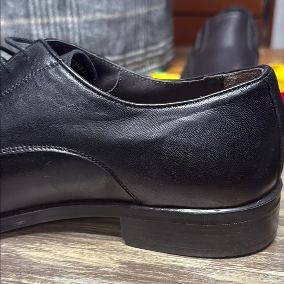 Bruno Magli Black Leather Derby Oxfords