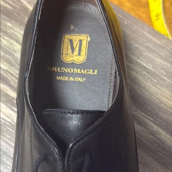 Bruno Magli Black Leather Derby Oxfords