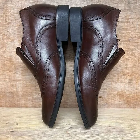 CALTO Men Size 7.5 Shoes 2.8” Brown Invisible Height Increasing Loafer G65731