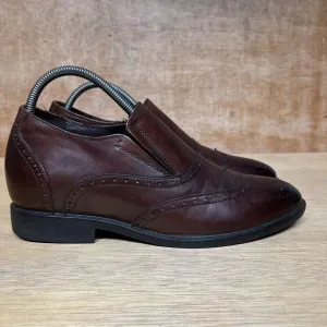 CALTO Men Size 7.5 Shoes 2.8” Brown Invisible Height Increasing Loafer G65731