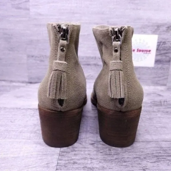 Calypso St Barth Matt Bernson Suede Ankle Boot Taupe Tan Brown Women's 8