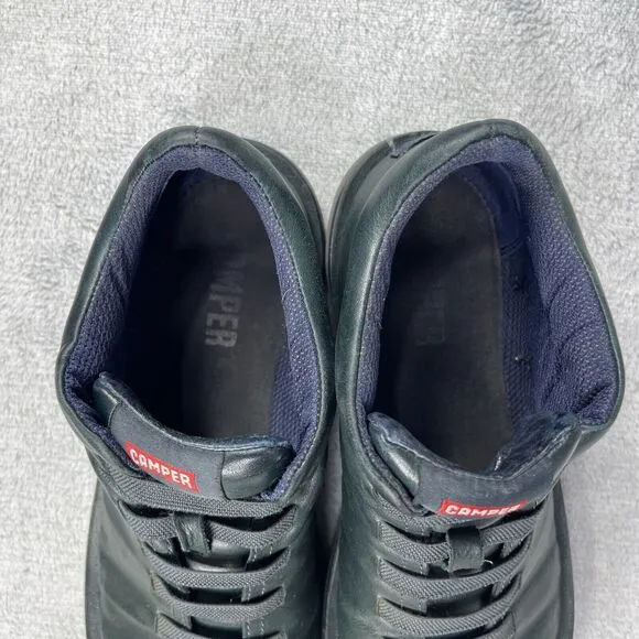 Camper Beetle Men's Mid Top Sneakers US 9 Black Leather Shoes 36678