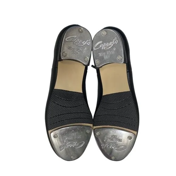 CAPEZIO CG55 TELETONE XTREME Tap Shoes Womens Size 5.5 M Black Lace-Up Dance NEW