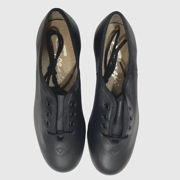 CAPEZIO CG55 TELETONE XTREME Tap Shoes Womens Size 5.5 M Black Lace-Up Dance NEW