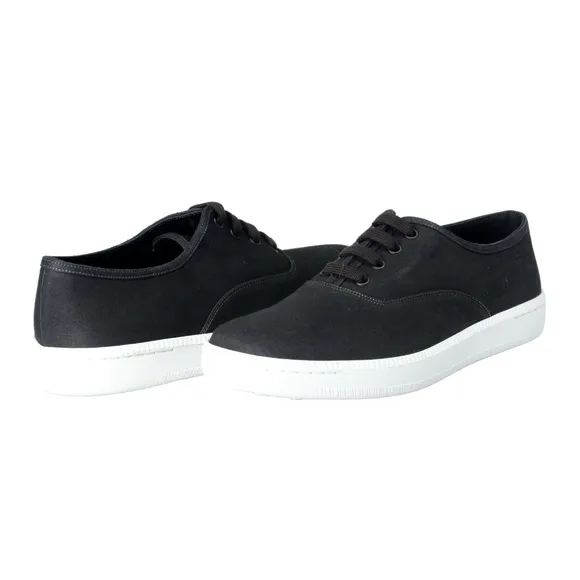 Car Shoe By Prada Black Canvas Sneakers Shoes