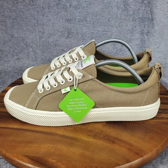 Cariuma OCA Shoes Men's 11 Brown Canvas Low Top Lace Up Athletic Sneakers